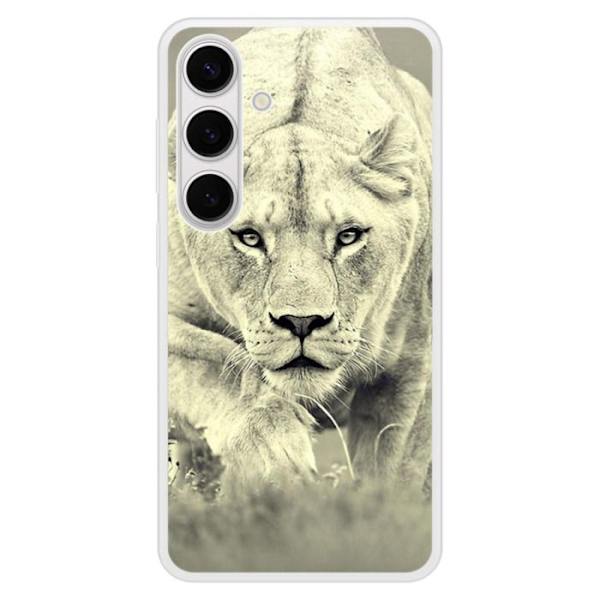 Silicone-fodral med förstärkt tryck kompatibel med Samsung Galaxy S24 Plus Lionne Transparent