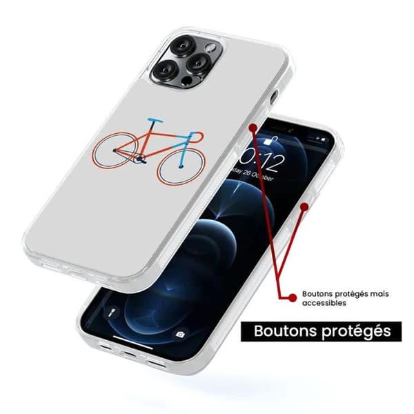 Coque i silikon förstärkt, tryckt, kompatibel med Apple iPhone 16 Plus, cykelfärg Hipster Transparent