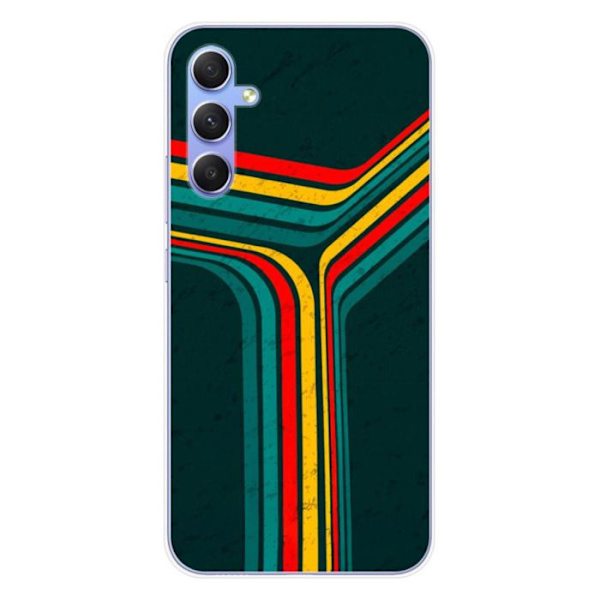 Siliconefodral - Kompatibel med Samsung Galaxy A34 5G - retro linje design Transparent