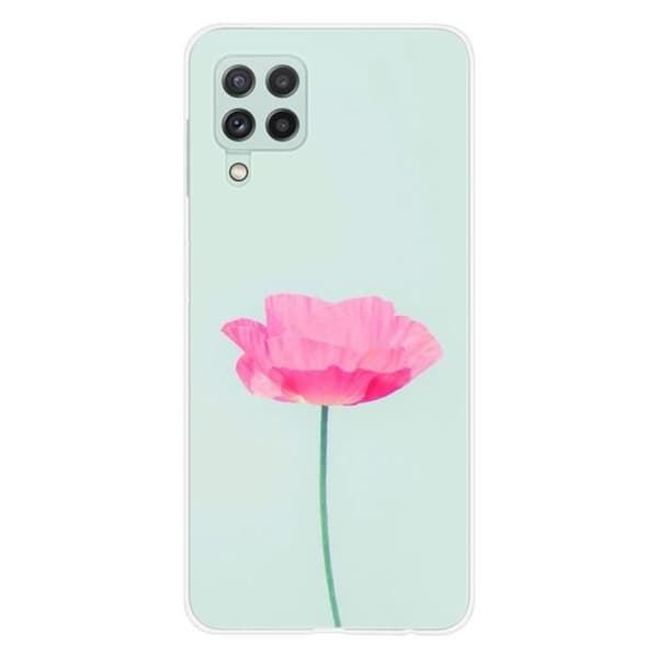 Tryckt silikonfodral som är kompatibelt med Samsung Galaxy A22 4G Rose Flower