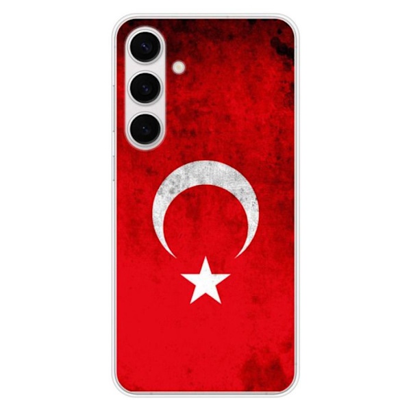 Siliconfodral - Kompatibel med Samsung Galaxy S24 FE - design med Turkiets flagga Transparent