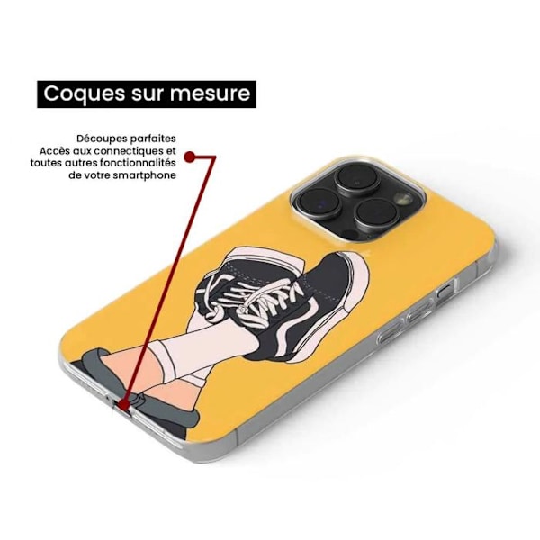 Tryckt silikonfodral som är kompatibelt med Samsung Galaxy A05S Sneakers Transparent