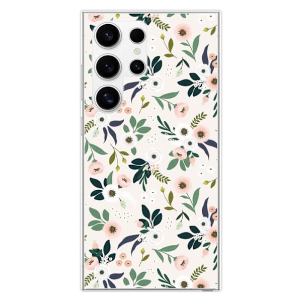 Siliconfodral med tryck - 1001 Fodral - Samsung Galaxy S24 Ultra - Blommönster - Optimal skydd - Flexibel Transparent