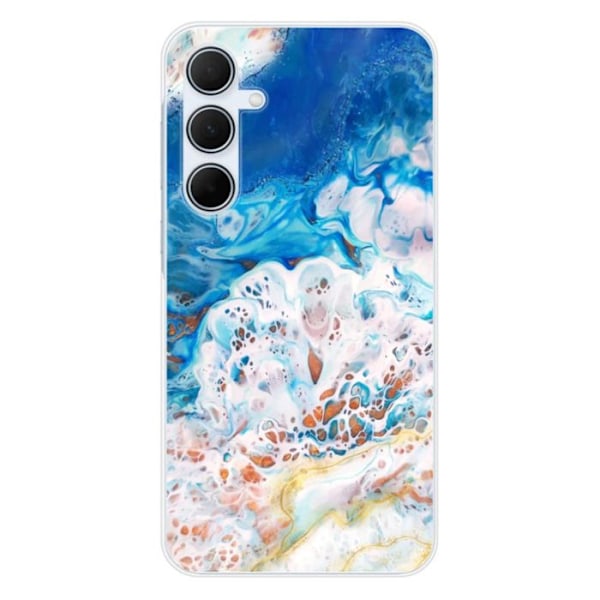 Siliconfodral - Kompatibel med Samsung Galaxy A35 5G - design i oceanglitter Transparent