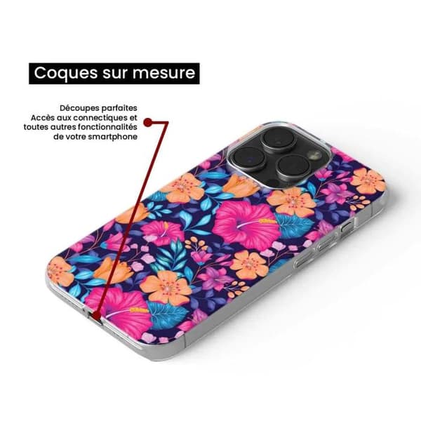 Silikonskal - Kompatibel med Apple iPhone 14 Plus - design med exotiska blommor Transparent
