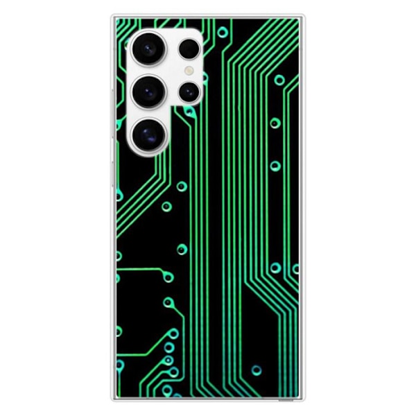 Siliconetui - Kompatibelt med Samsung Galaxy S24 Ultra - design med geek circuitstruktur Transparent