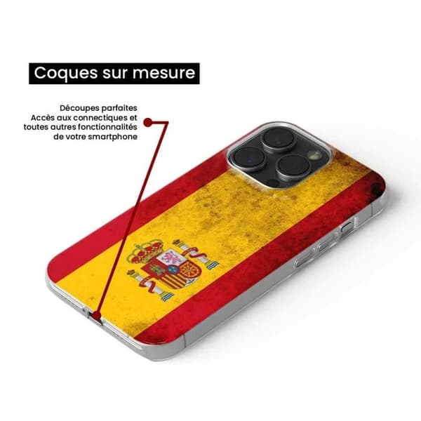 Siliconfodral - Kompatibel med Apple iPhone 15 Plus - design spansk flagga Transparent