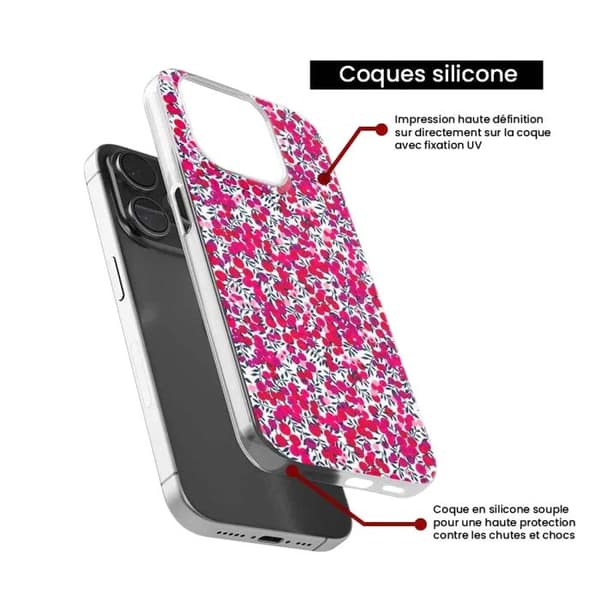 Tryckt silikonfodral kompatibelt Apple iPhone 16 Liberty Wiltshire Röd Transparent