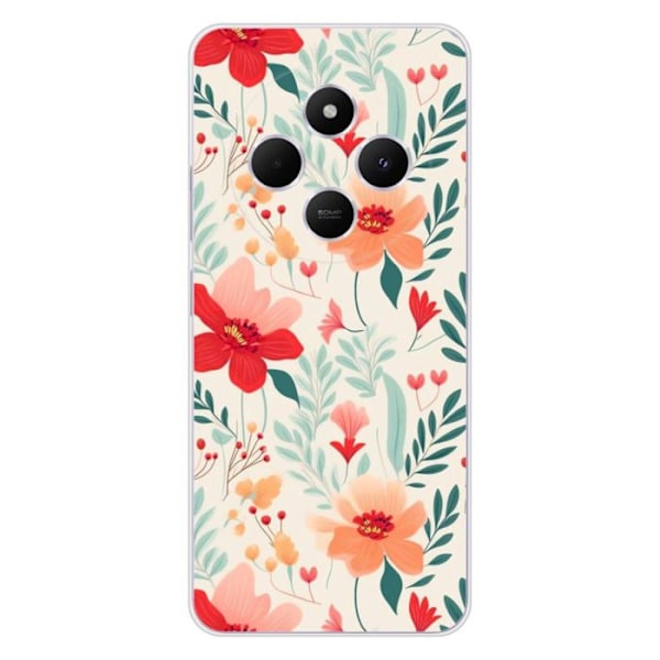 Siliconfodral med Tryck - 1001 Fodral - Xiaomi Redmi 14C 4G - Mönster Blomvägg - Optimal Skydd - Flexibel Transparent