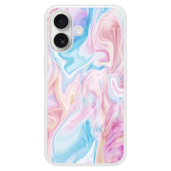 Coque i silikon förstärkt tryckt kompatibel med Apple iPhone 16 Plus Soap Transparent