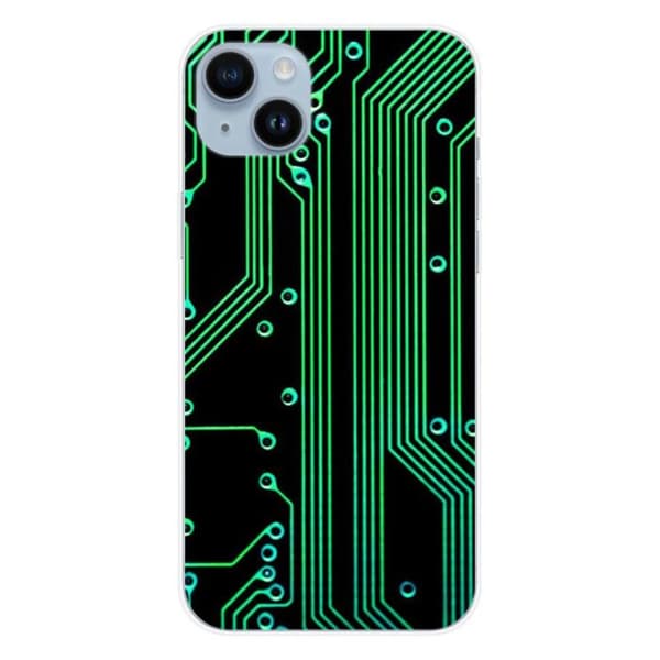 Siliconfodral - Kompatibel med Apple iPhone 14 Plus - design med textur av geek-kretsar Transparent