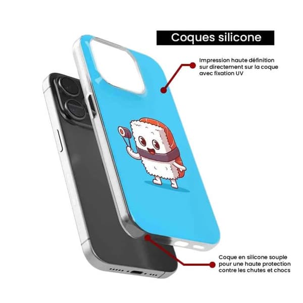 Siliconfodral kompatibelt med Xiaomi Redmi Note 13 Pro 4G - Sushi glad Transparent