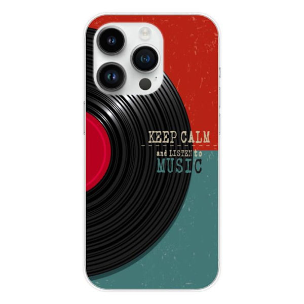 Siliconfodral - Kompatibel med Apple iPhone 15 Pro - design keep calm Transparent