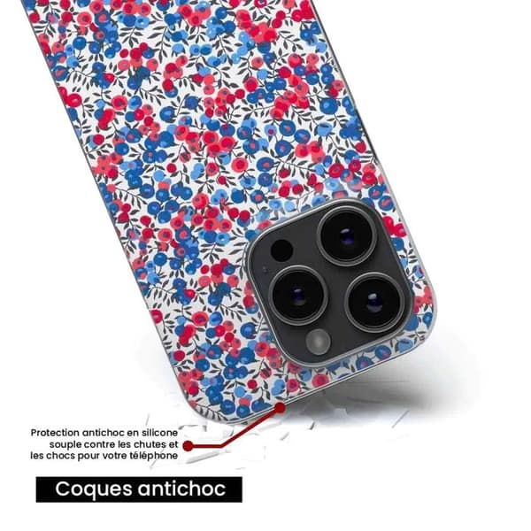 1001Coques - Silikonfodral kompatibelt med Xiaomi Redmi Note 11 Pro Plus 5G - Liberty Wiltshire blå mönster - Originaldesign tryckt Transparent
