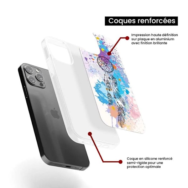 Coque i förstärkt silikon med tryck, kompatibel med Samsung Galaxy A05S Dreamcatcher Color Transparent