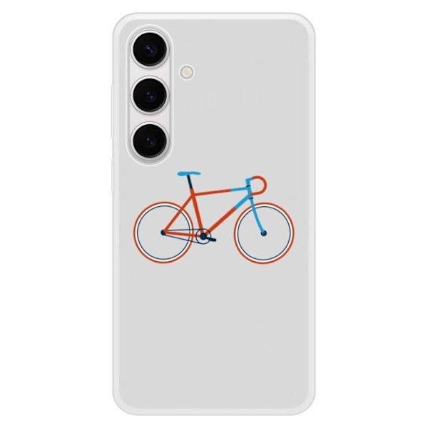 Coque i förstärkt silikon med tryck kompatibel med Samsung Galaxy S24 Plus Bike färg Hipster Transparent