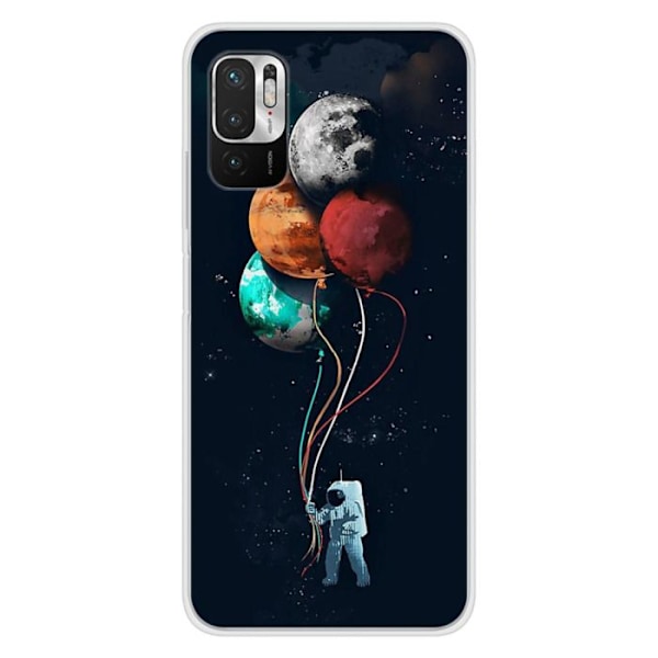 Tryckt silikonfodral kompatibelt med Xiaomi Redmi Note 10 Redmi Note 10S Balloon Cosmonaut Transparent