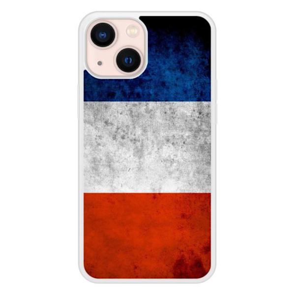 Förstärkt silikonhölje med tryck, kompatibelt med Apple iPhone 13 Mini, Frankrikes flagga Transparent