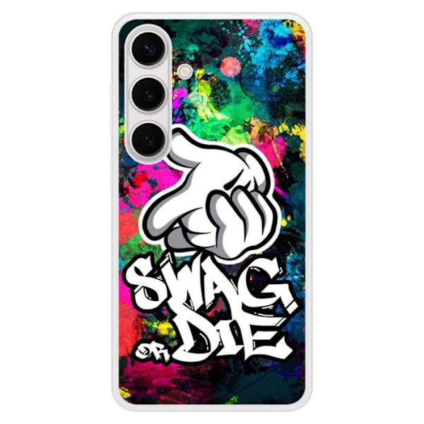 Silikonskal med förstärkt tryck kompatibel med Samsung Galaxy S24 Plus Swag or die Transparent