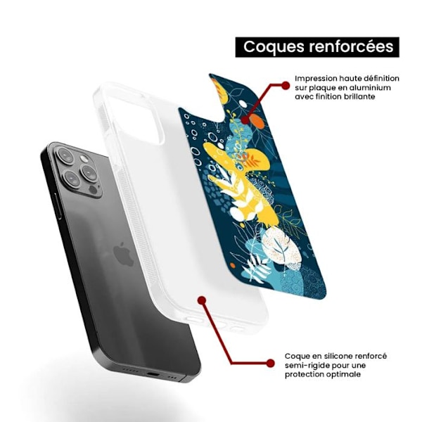 Siliconförstärkt tryckt fodral kompatibelt med Samsung Galaxy A15 Havsblommor Transparent