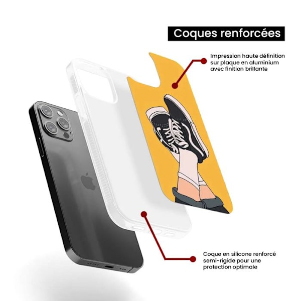 Reinforced silicone case with print compatible with Apple iPhone 13 Sneakers Transparent