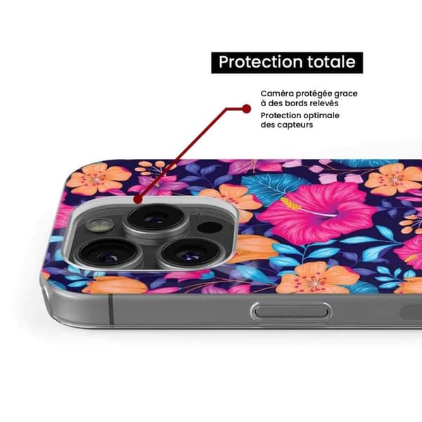 Silikonskal - Kompatibel med Apple iPhone 14 Plus - design med exotiska blommor Transparent