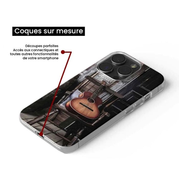 Tryckt silikonfodral som är kompatibelt med Samsung Galaxy A05S gitarr Transparent