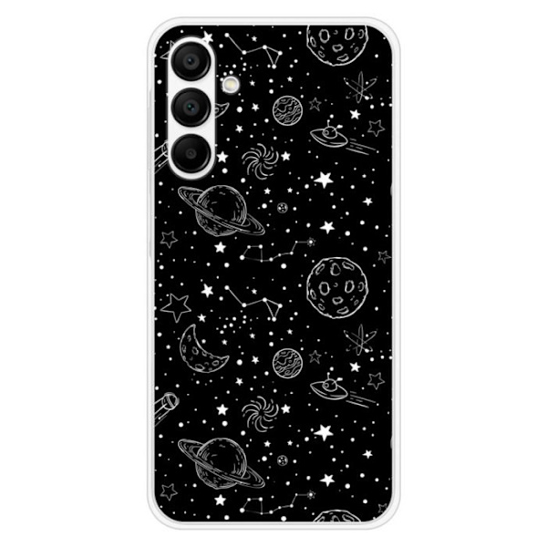 Siliconefodral - Kompatibel med Samsung Galaxy A15 - design galaxritning Transparent