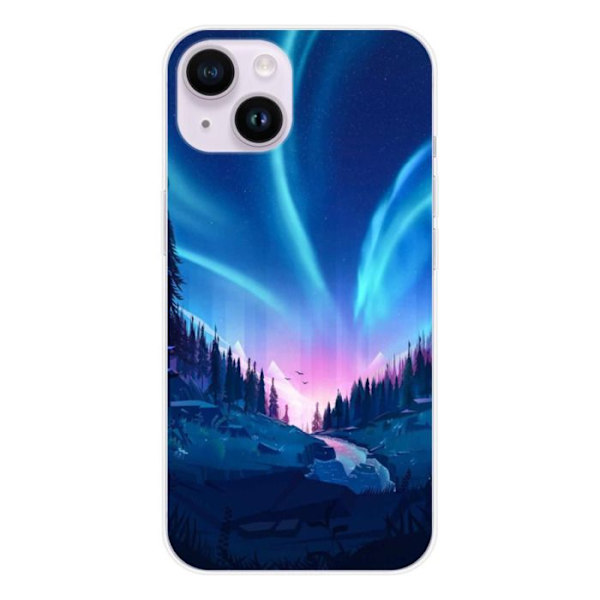 Siliconfodral - Kompatibel med Apple iPhone 15 - design nattfall Transparent