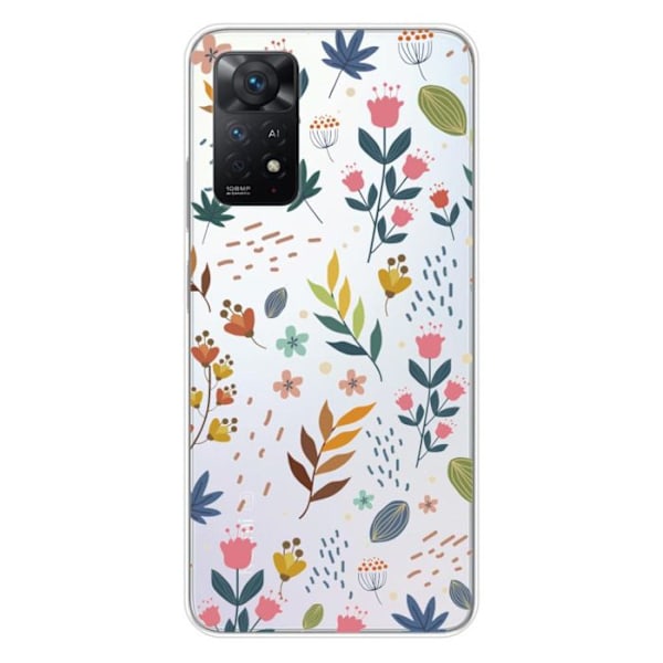 Siliconfodral - Kompatibel med Xiaomi Redmi Note 11 Pro Plus 5G - design med färgglada blommor Transparent