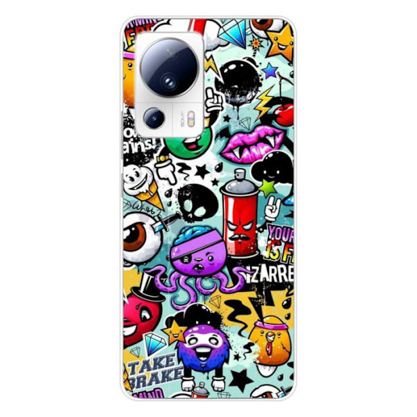 Silicone-fodral - Kompatibel med Xiaomi 13 Lite - graffiti-design 2 Transparent