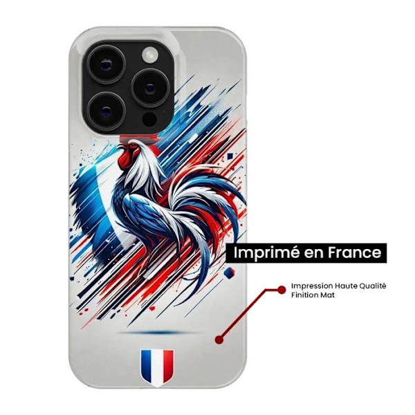 Tryckt silikonfodral som är kompatibelt med Samsung Galaxy S22 French Rooster Transparent