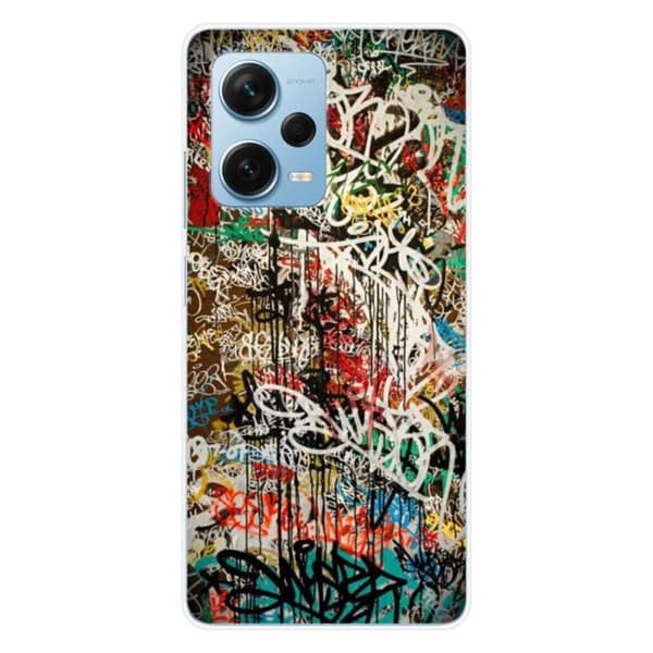 Silikonskal - Kompatibel med Xiaomi Redmi Note 12 Pro Plus - graffiti design 1 Transparent