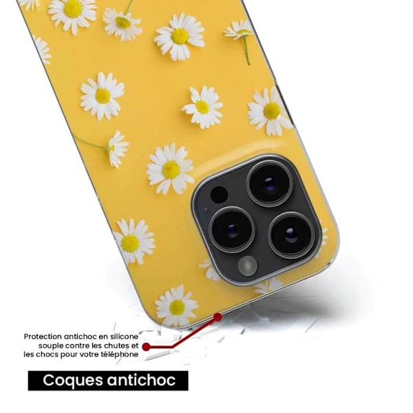 Siliconfodral med tryck som är kompatibelt med Samsung Galaxy S23 Marguerittes Transparent