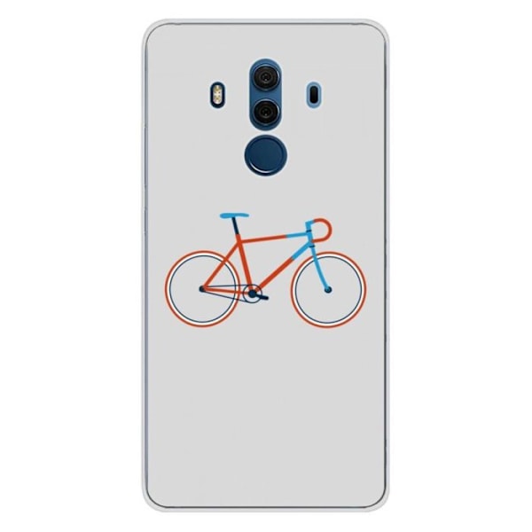 Tryckt silikonfodral som är kompatibelt med Huawei Mate 10 Pro Bike color Hipster Transparent