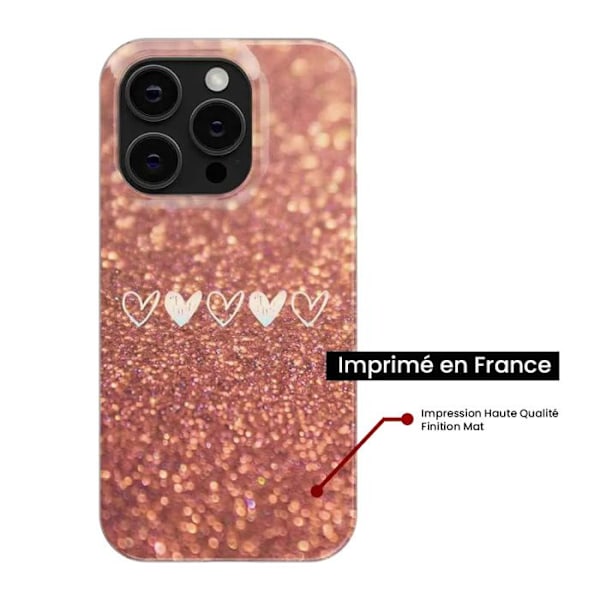 Tryckt silikonfodral som är kompatibelt med Google Pixel 9 Heart glitter Transparent