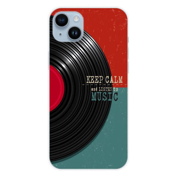 Siliconfodral - Kompatibel med Apple iPhone 15 Plus - design keep calm Transparent