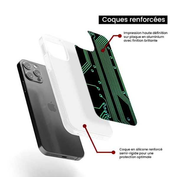 Coque i silikonförstärkt tryckt kompatibel med Samsung Galaxy A05S Geek kretsstruktur Transparent