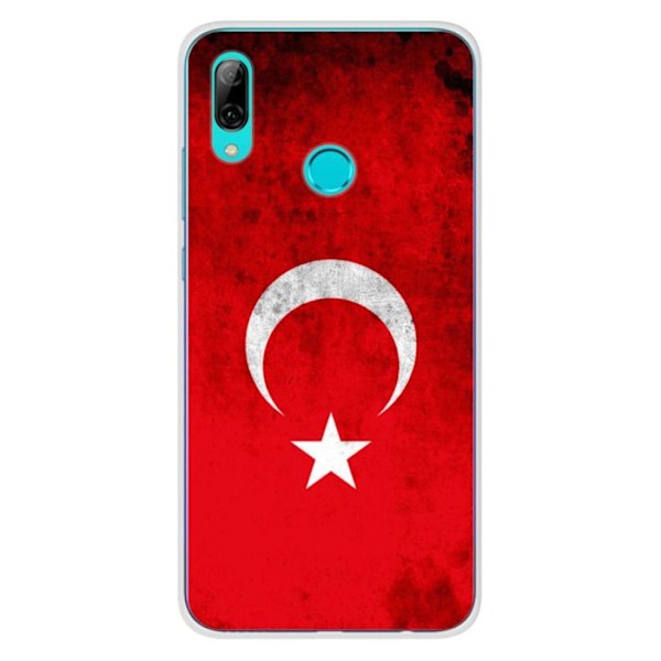 Tryckt silikonfodral som är kompatibelt med Huawei Honor 10 Lite Türkiye flagga Transparent