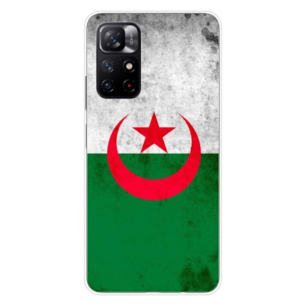 Tryckt silikonfodral kompatibelt med Xiaomi Redmi Note 11 5G Redmi Note 11S 5G Algeriets flagga Transparent