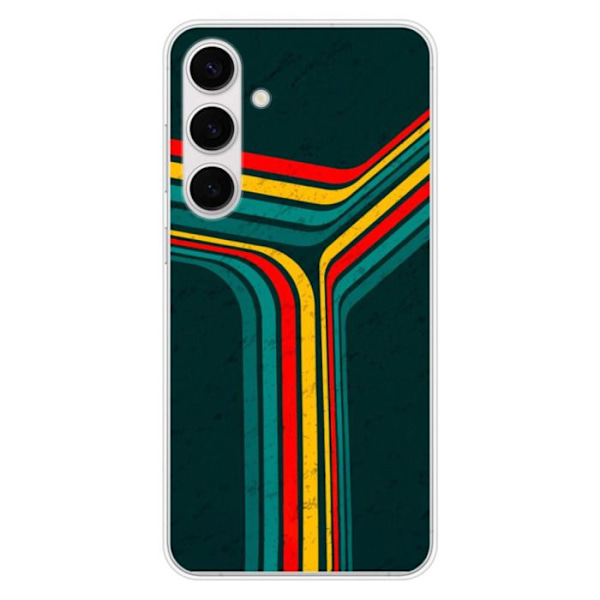 Silicone-fodral - Kompatibel med Samsung Galaxy S24 FE - design med retro linjer Transparent