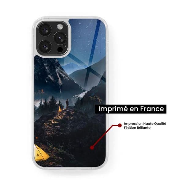 Förstärkt silikonfodral med tryck kompatibelt med Apple iPhone 13 Endast i Berg. Transparent