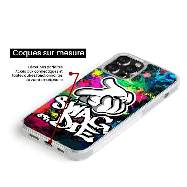 Coque i silikon förstärkt tryckt kompatibel med Apple iPhone 14 Swag or die Transparent