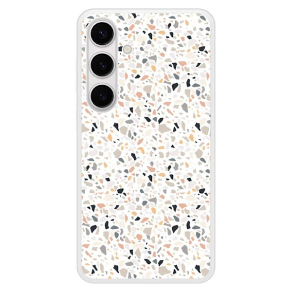 Siliconförstärkt skal med tryck, kompatibelt med Samsung Galaxy S24 Plus, Terrazzo-färg Transparent