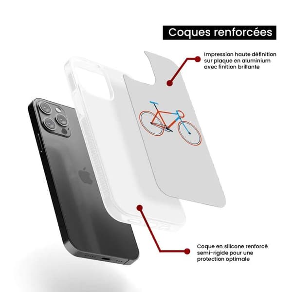 Siliconeförstärkt tryckt skal kompatibelt med Apple iPhone 14 Plus Cykelfärg Hipster Transparent