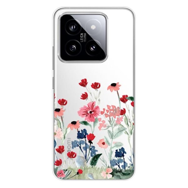 Silikonskal med tryck - 1001 skal - Xiaomi 14 Pro - Blomstrande vår - Mjuk - Optimal skydd Transparent