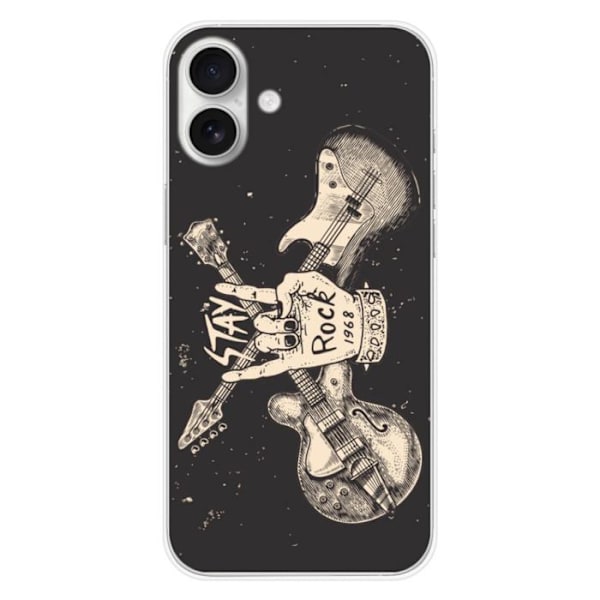 Silicone-case - Kompatibel med Apple iPhone 16 Plus - design stay rock Transparent