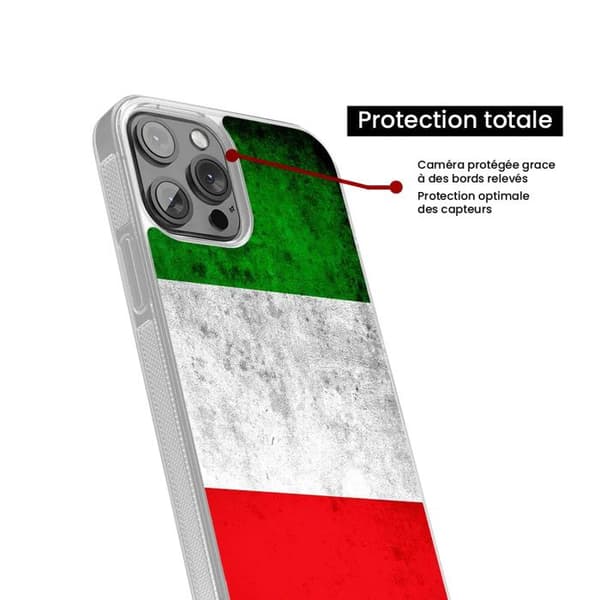Förstärkt skal kompatibelt med iPhone 12 Pro - Italienska flaggan Transparent