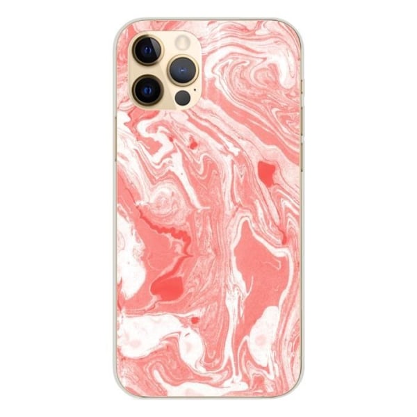 Tryckt silikonfodral som är kompatibelt med iPhone 12 Pro Pink Marble