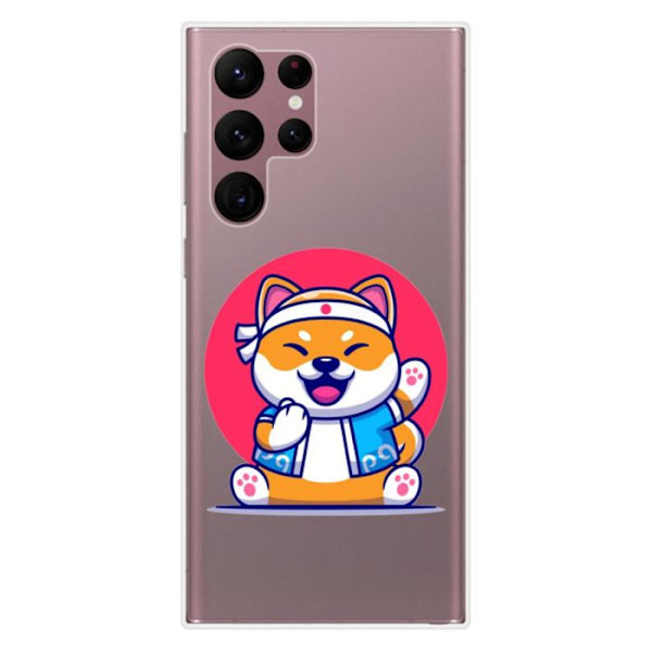 Siliconfodral - Kompatibel med Samsung Galaxy S22 Ultra - design shiba ninja Transparent